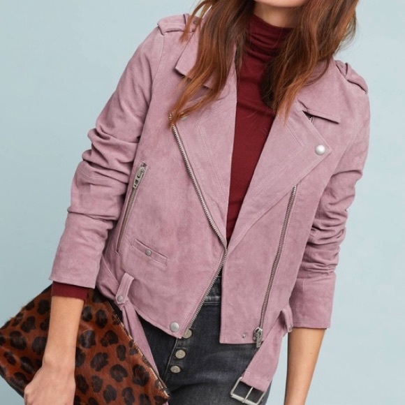 Blank NYC lilac mauve suede moto jacket - Picture 3 of 3